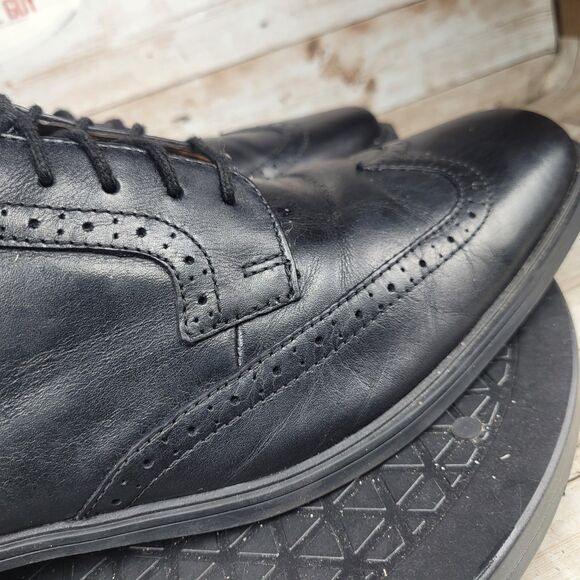 Clarks Tilden Wing Oxford Shoes Men\'s Size 10.5 Black Leather Comfort Lace Up main image 12